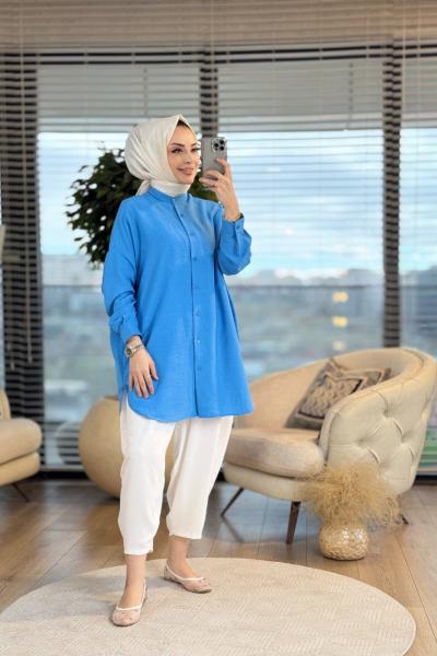 4008 Ada Gömlek Bebe Mavi