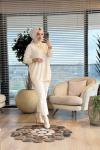 40741 Kolu Gold Düğmeli Triko Tunik Ekru