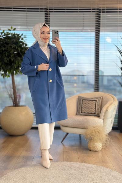 4147 Diana Kaşmir Kap İndigo