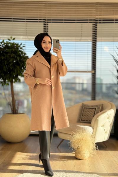 4147 Diana Kaşmir Kap Latte