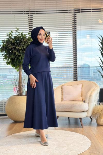 4425 Yarasa Kol Etekli Oysho Takım Lacivert