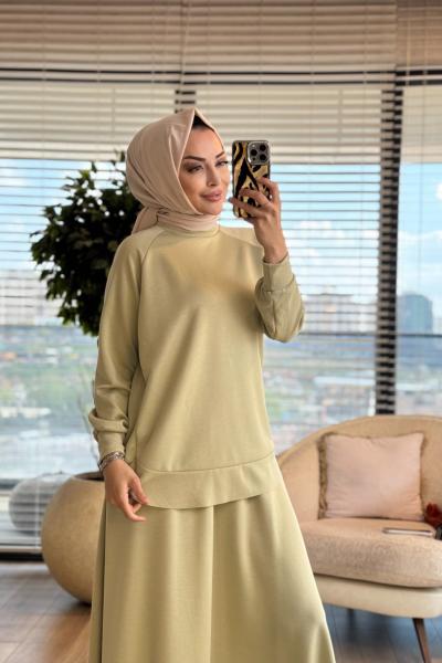 4425 Yarasa Kol Etekli Oysho Takım Mint