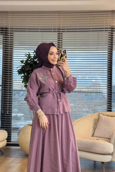 4443 Sol Gögüs Kuş İşli Takım Gül