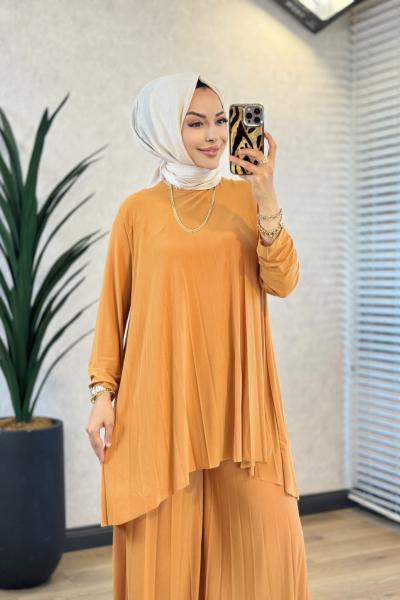 5005 Sandy Piliseli Pantolon Takım Hardal
