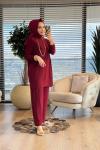 5015 Yanları Cepli Sandy Takım Bordo