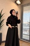 70170 Etek Ucu Dantelli Bomber Mont Siyah