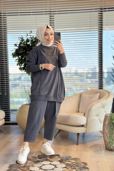 7187 Aden Trikolu İki İplik Takım Antrasit