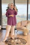 7351 Tencel Gömlek Mürdüm