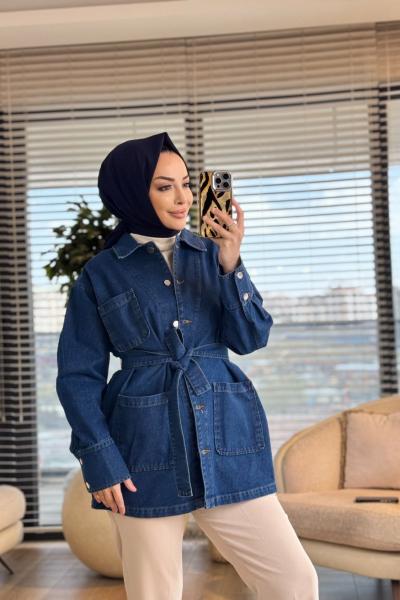 7448 Kot Önü Üç Cepli Ceket Lacivert