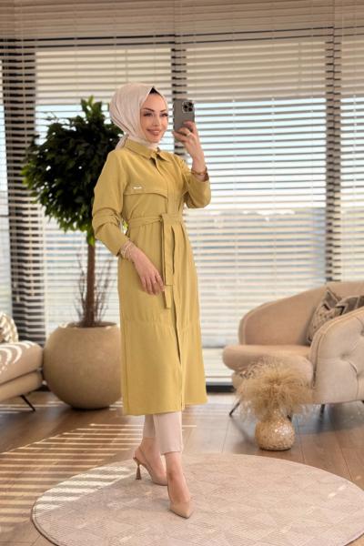 7642 Roba Parçalı Fermuarlı Kap Yağ Yeşili