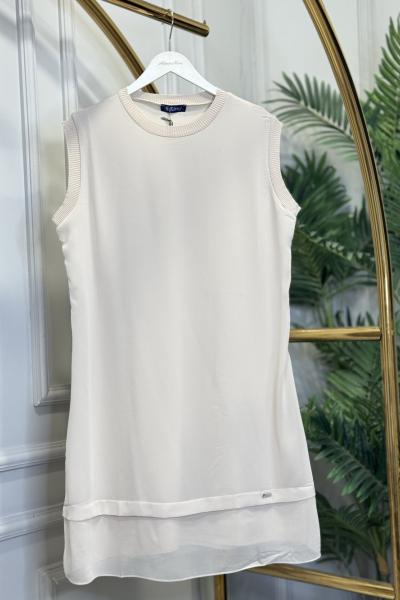 775 Ön Şifon Kolsuz İçlik Bej