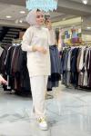 7765 Simli Ve Pullu Triko Tunik Bej