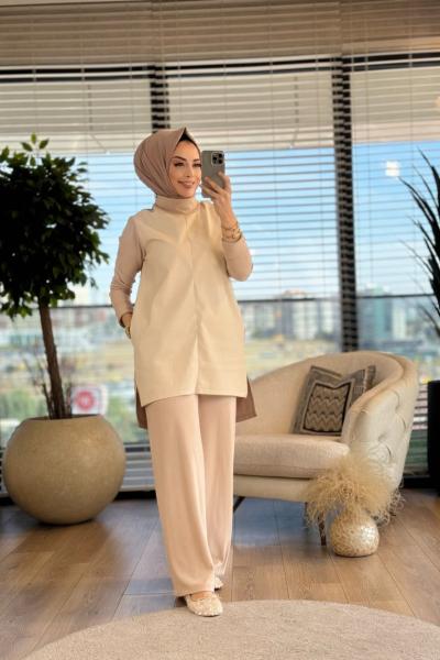 8442 Ön Deri Takım Bej