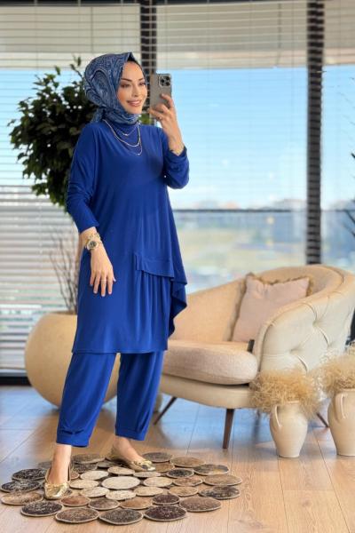 9100 Kardelen Şalvarlı Takım Saks