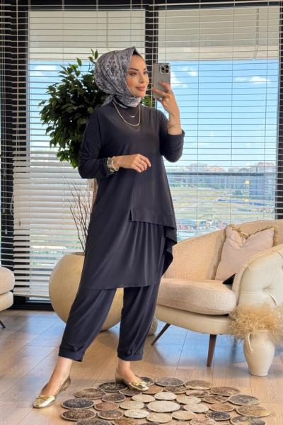 9100 Kardelen Şalvarlı Takım Antrasit