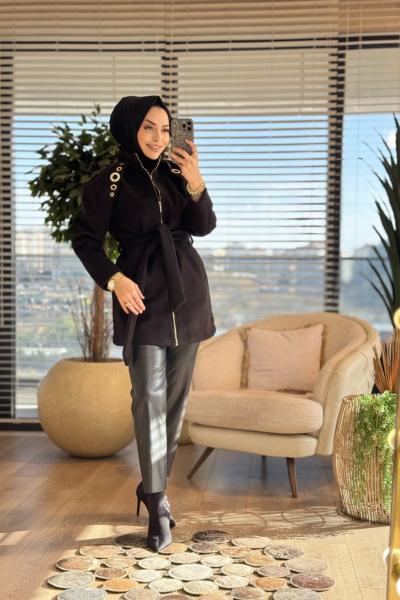 9283 Omuzları Kuşgözlü Takım Siyah