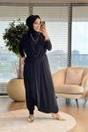 HWN6274 Beyza Şalvarlı Takım Siyah