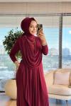 HWN6274 Beyza Şalvarlı Takım Bordo
