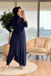 HWN6274 Beyza Şalvarlı Takım Lacivert