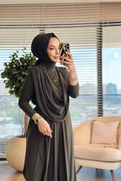 HWN6274 Beyza Şalvarlı Takım Haki