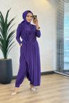 HWN6274 Beyza Şalvarlı Takım Mor