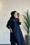 HWN6294 Lilyum Şalvarlı Takım Lacivert