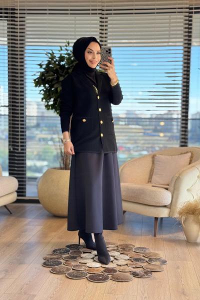 MRW1509 Blazer Triko Ceket Siyah
