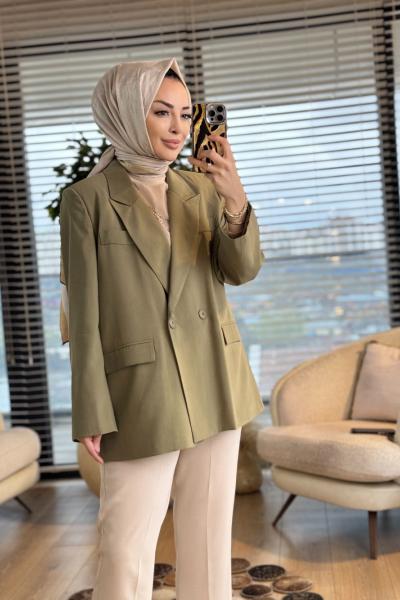 MRW1806 Blazer Ceket Yağ Yeşili