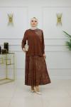 AYSUN ETEKLİ TAKIM-KAHVERENGİ