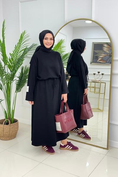 COMFY SWEAT ELBİSE - SİYAH