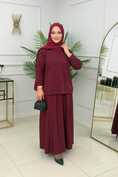 DAMLA ETEKLİ TAKIM - BORDO