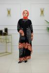 GAMZE VİSKON ELBİSE-SİYAH