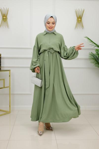 IŞILTI ELBİSE-HAKİ