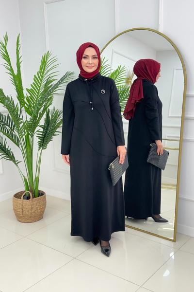 SEREN OYSHO ELBİSE - SİYAH