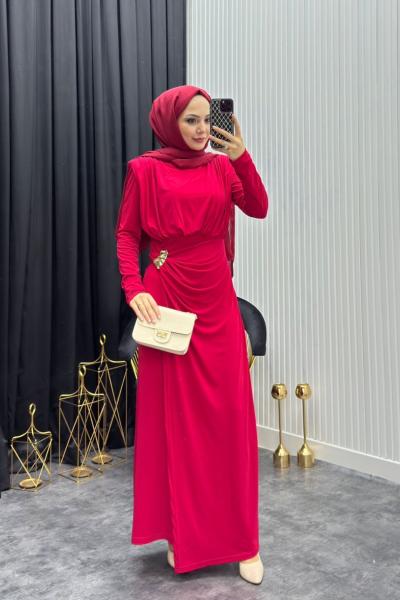 Aksa Elbise Kırmızı Kırmızı