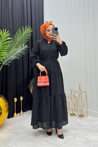 Aylen Elbise Siyah Siyah
