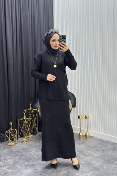 Başak Elbise Siyah Siyah