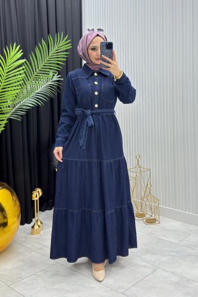 Beta Elbise Koyu Mavi Koyu Mavi