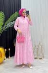 Beyza Elbise Pembe Pembe