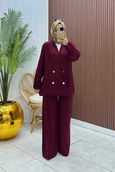 Blazer Takım Bordo Bordo