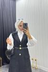 Buklet Yelek Siyah Siyah