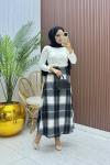 Ekose Etek Siyah Beyaz Siyah Beyaz