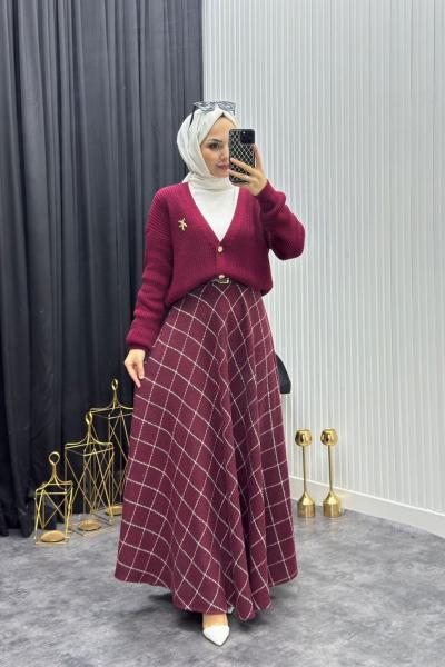 Ekose Takım Bordo Bordo