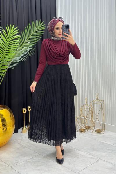 ELİF DANTEL TAKIM SİYAH Siyah