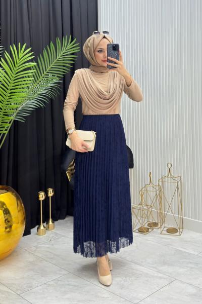 ELİF ETEK LACİVERT Lacivert