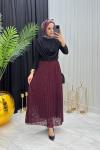 ELİF ETEK BORDO Bordo