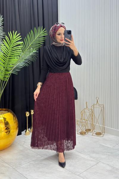 ELİF ETEK BORDO Bordo