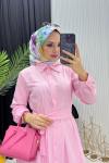 Gömlek Elbise Pembe Pembe