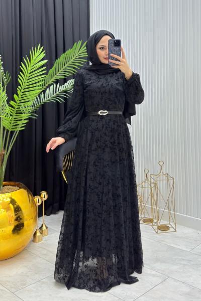 Gonca Elbise Siyah Siyah