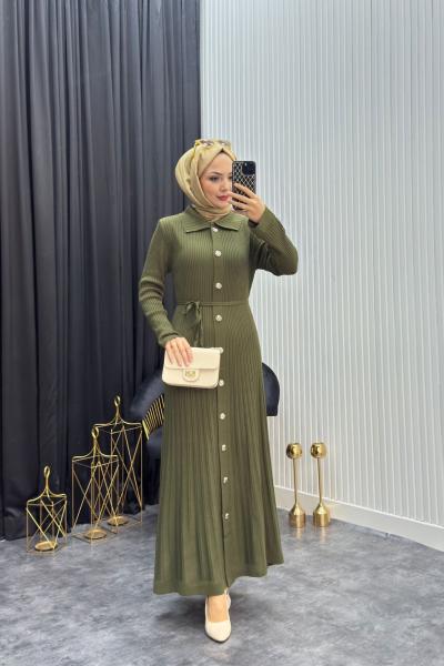 Hüda Elbise Haki Haki